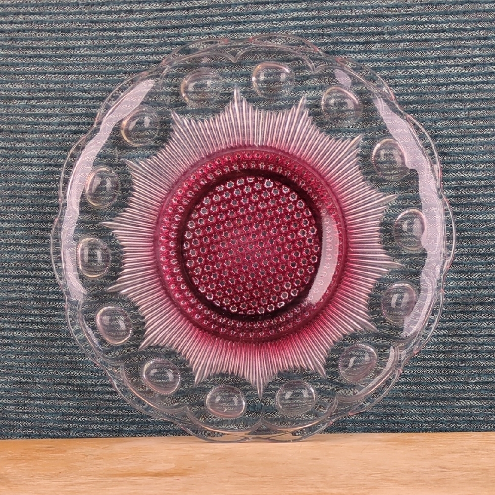 Vintage Bartlett Collins US Glass Manhattan Red 11" Serving Platter